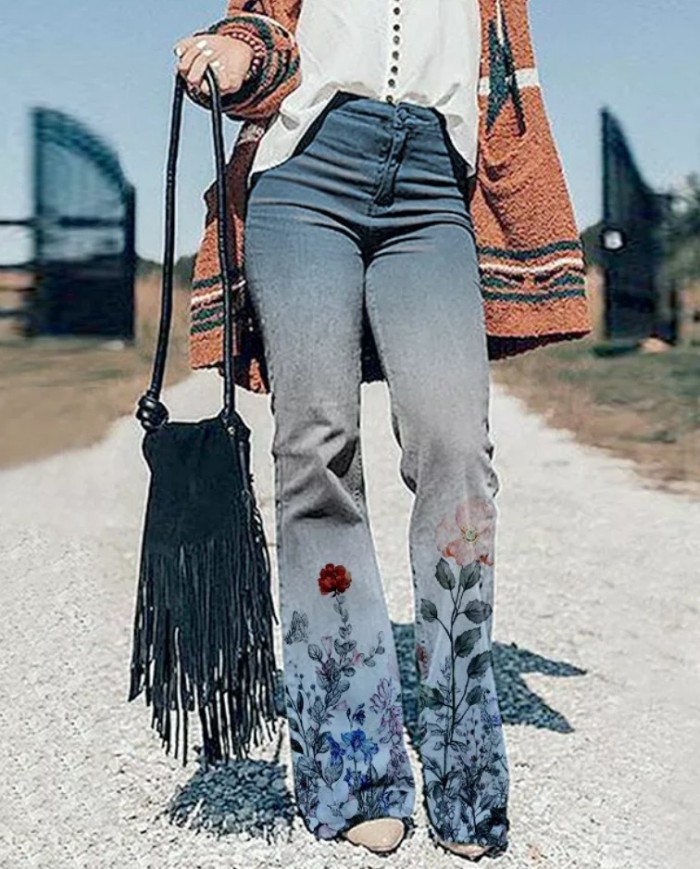 Women Clothing Casual Fashion Vintage Streetwear Jeans