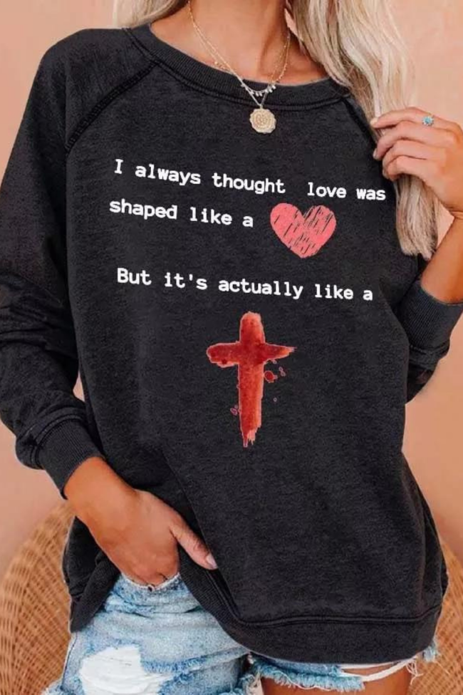 Cross Print Sweatshirt