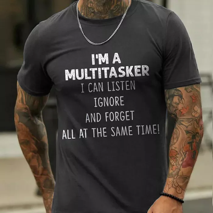 Men's Personalized Slogan Printed Casual Fashion T-Shirt