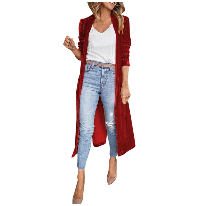 Women's Long Sleeve Tops Casual Cardigan Cover Up Tops Coat Turn-down Collar Outwear