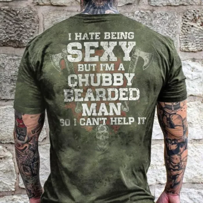 I'M Chubby Bearded Men Print Men's T-Shirt
