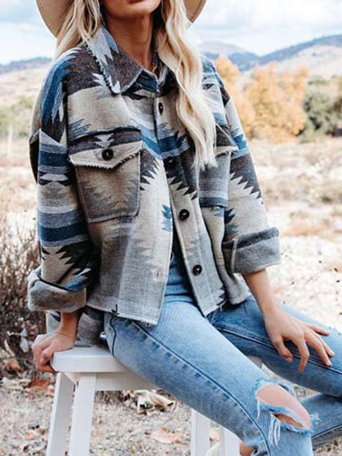 Autumn Fashion Vintage Jacket Fashion Loose Pocket Button Coat