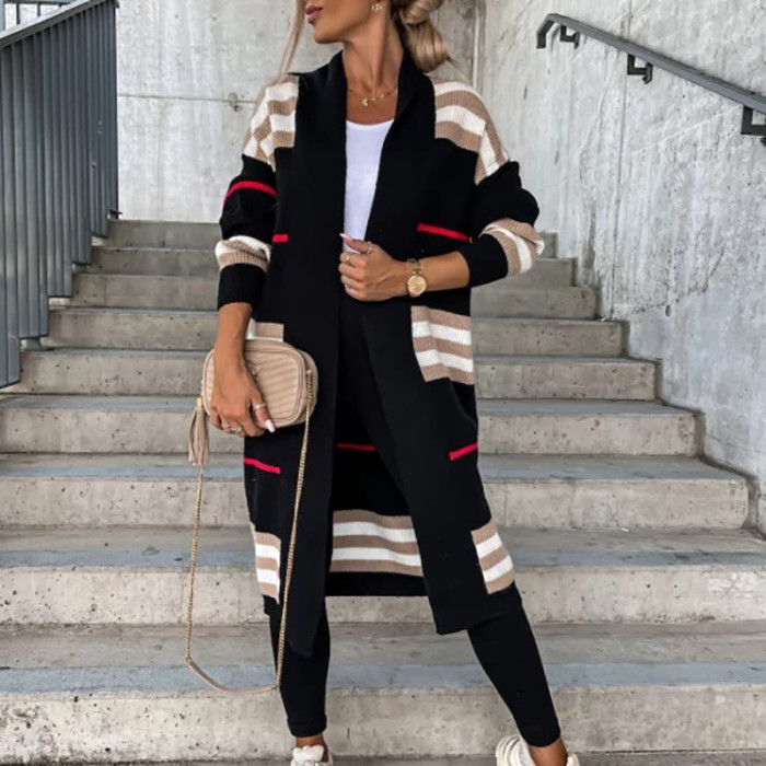 Women Loose Fit Long V-Neck Full Sleeve Casual Streetwear Sweaters  Cardigan
