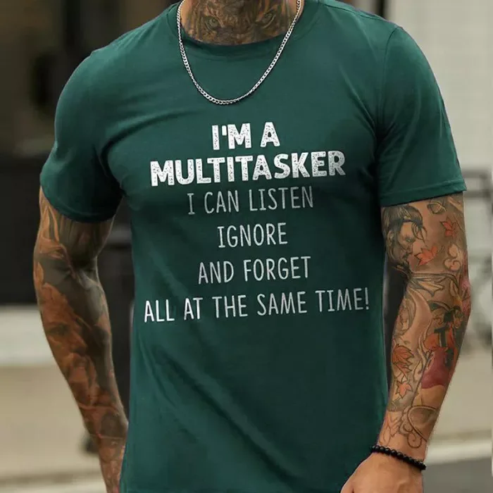 Men's Personalized Slogan Printed Casual Fashion T-Shirt