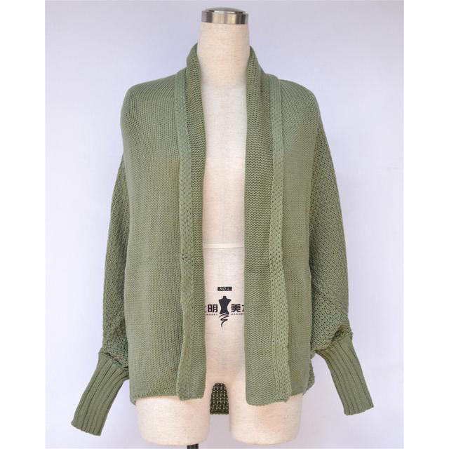 Sweater Cardigan Women Fashion Solid Color Loose Batman Sleeves