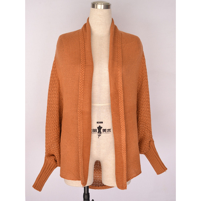 Sweater Cardigan Women Fashion Solid Color Loose Batman Sleeves