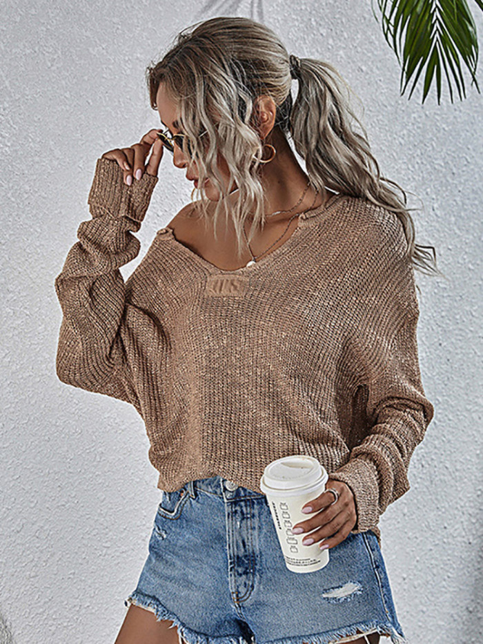 Women's Fashion Solid Color Bohemian Retro Sexy Slim Long Sleeve Sweater