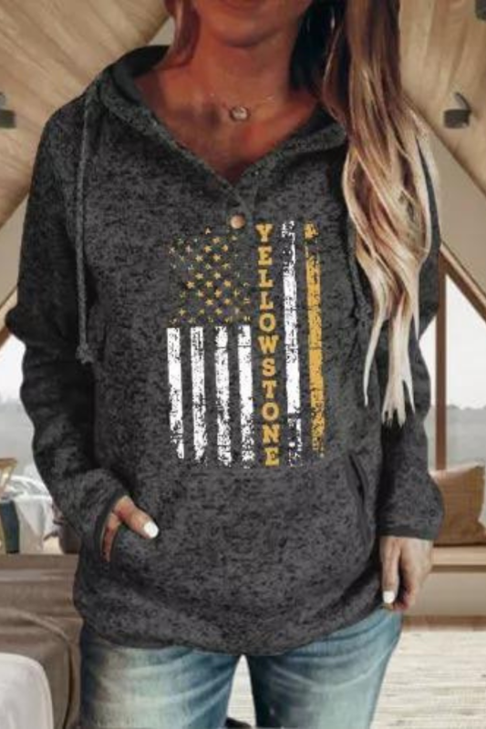 Pattern Printed Long-sleeved Hoodie