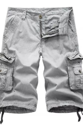 Men's Plus Size Tooling Casual Loose Multi-Pocket Shorts