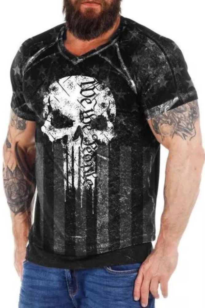 Mens Washed Texture Plus Size T-Shirt