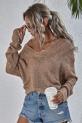 Women's Fashion Solid Color Bohemian Retro Sexy Slim Long Sleeve Sweater