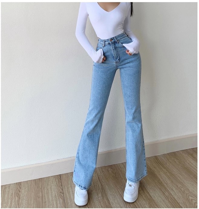 Skinny High Waist Stretch Casual Straight Fit Slim Flared Jeans