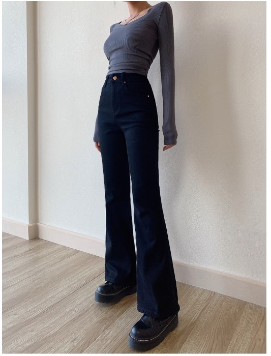 Skinny High Waist Stretch Casual Straight Fit Slim Flared Jeans