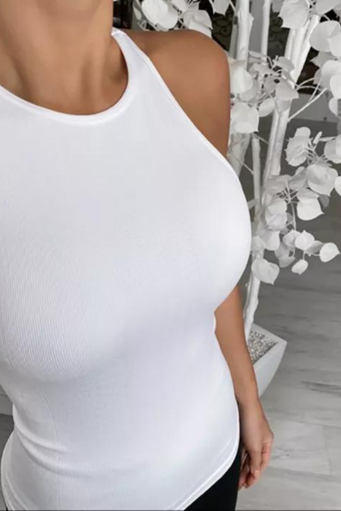 Women Sleeveless Solid O-neck Vest Pullover Sexy Tank Top