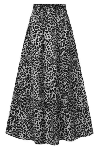 Fashion High Waist Vintage Leopard Printed Elegant Skirts
