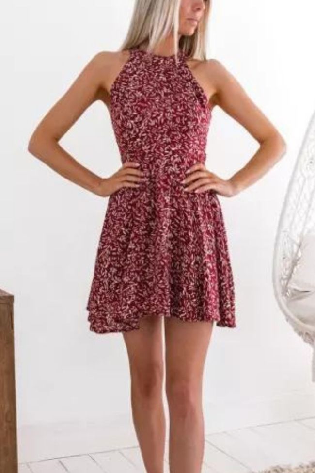 Bohemian Sling Floral Slim Fit Sleeveless Mini Dress