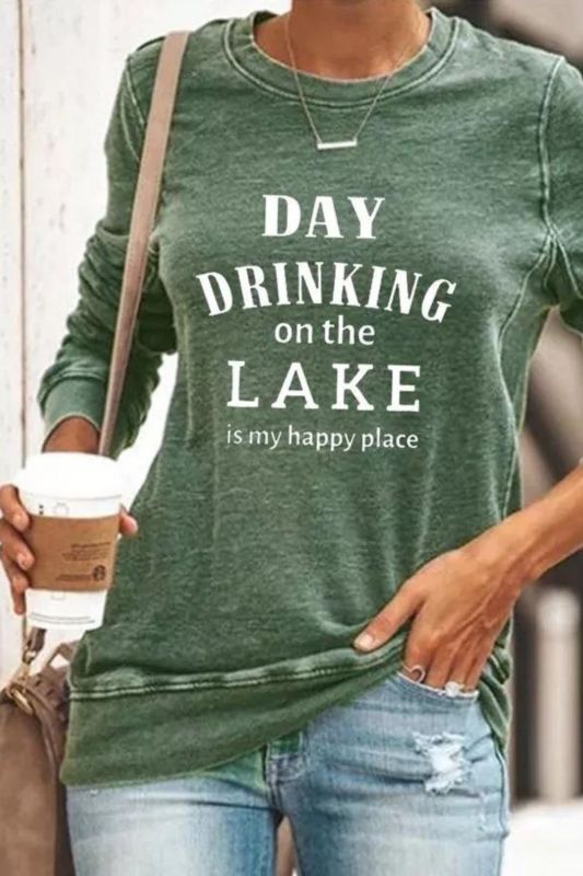 Day Drinking On The Lake Is My Happy Place Women's Sweatshirt