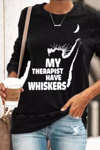 Cat My Therapist Has Whiskers Classic Sweatshirt