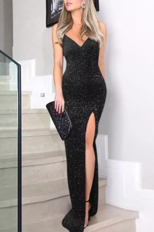 Fashion Sequins Sexy Bodycon Evening Party Dress