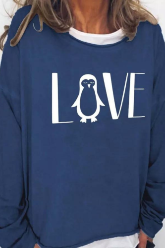Love Penguin Cotton Blends Casual Sweatshirts