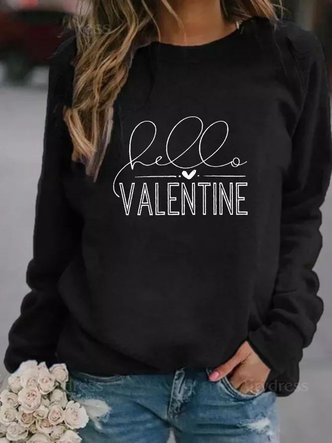 Hello Valentine Graphic Sweatshirt