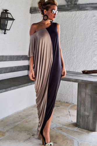 Casual Loose Off Shoulder Ladies Irregular Maxi Dress