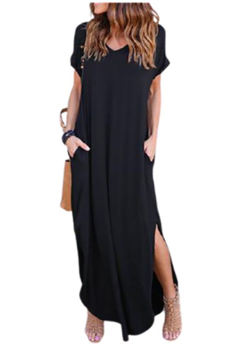 Casual T-shirt Elegant Boho V-Neck Irregular Party Maxi Dress