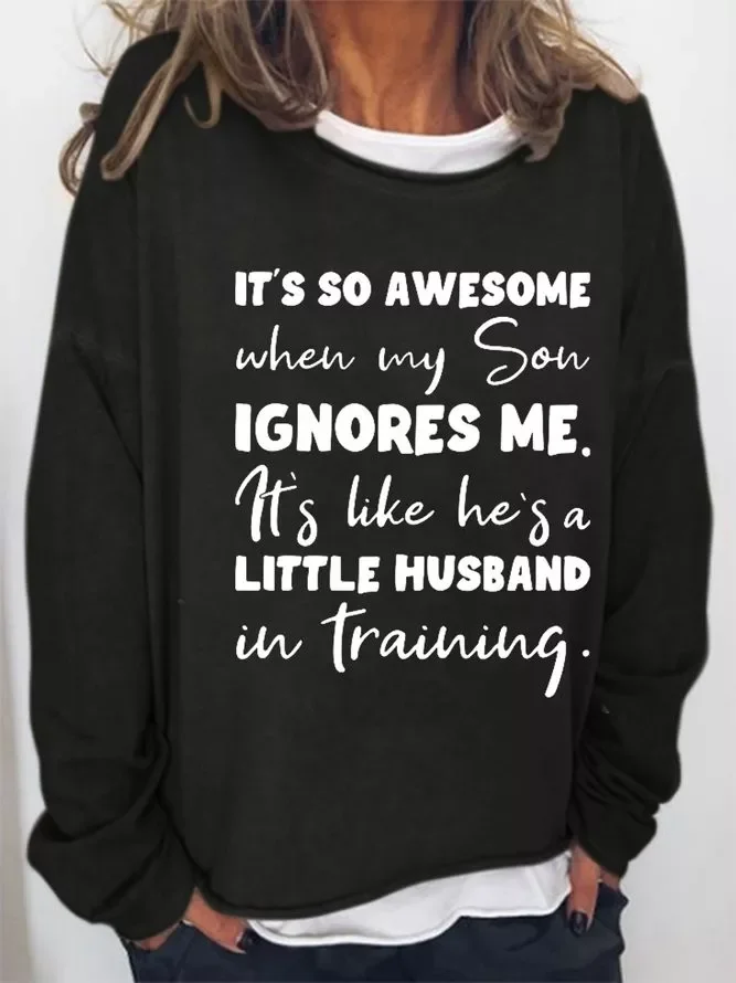 Little Husband In Training Letter Casual Sweatshirt