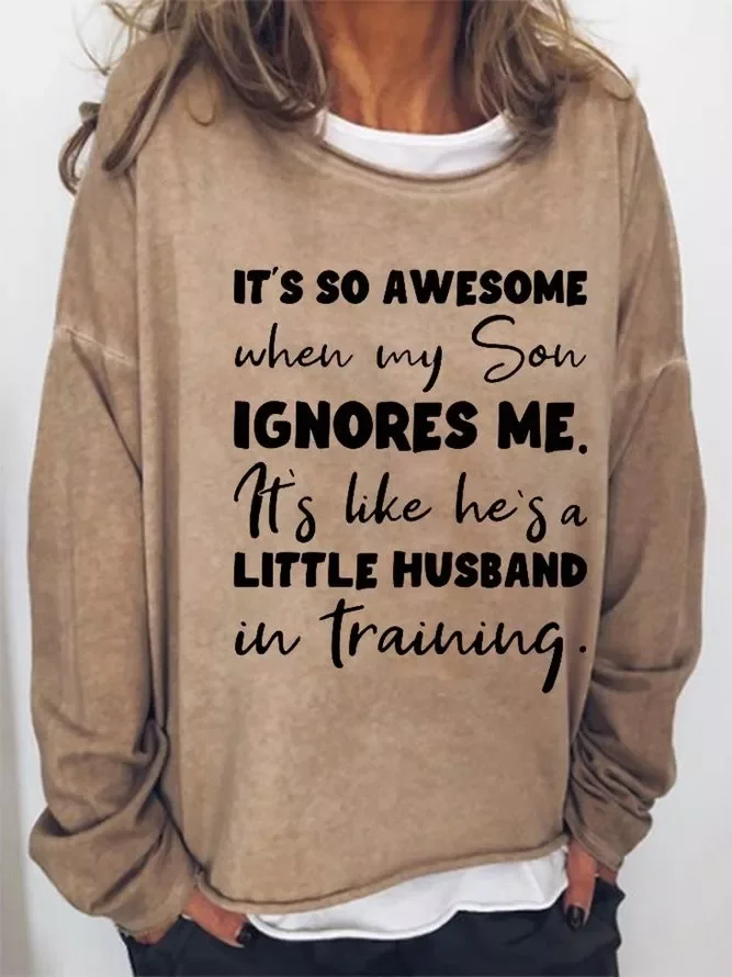 Little Husband In Training Letter Casual Sweatshirt
