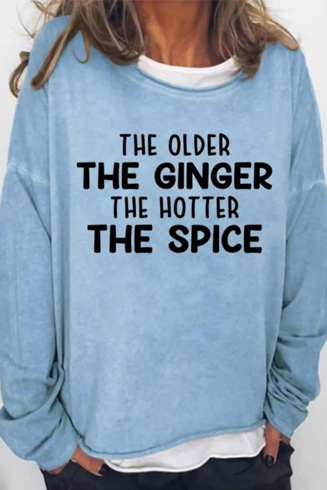 The Older The Ginger Women‘s Cotton-Blend Casual Sweatshirt