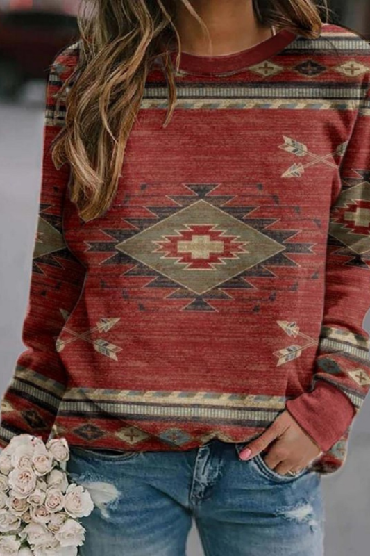 Women's Long Sleeve Aztec Style sweatshirt
