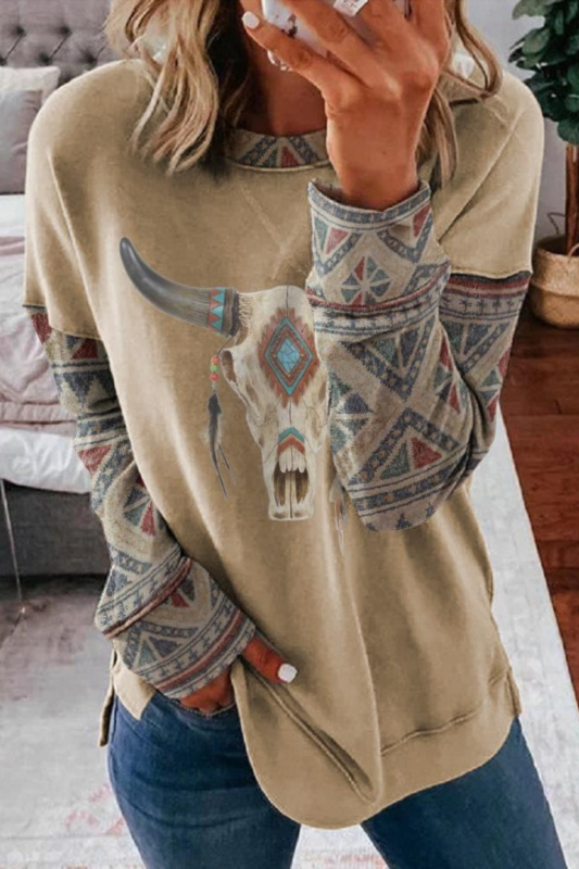 Long Sleeve Western Wear Aztec Style Women's Sweatshirt