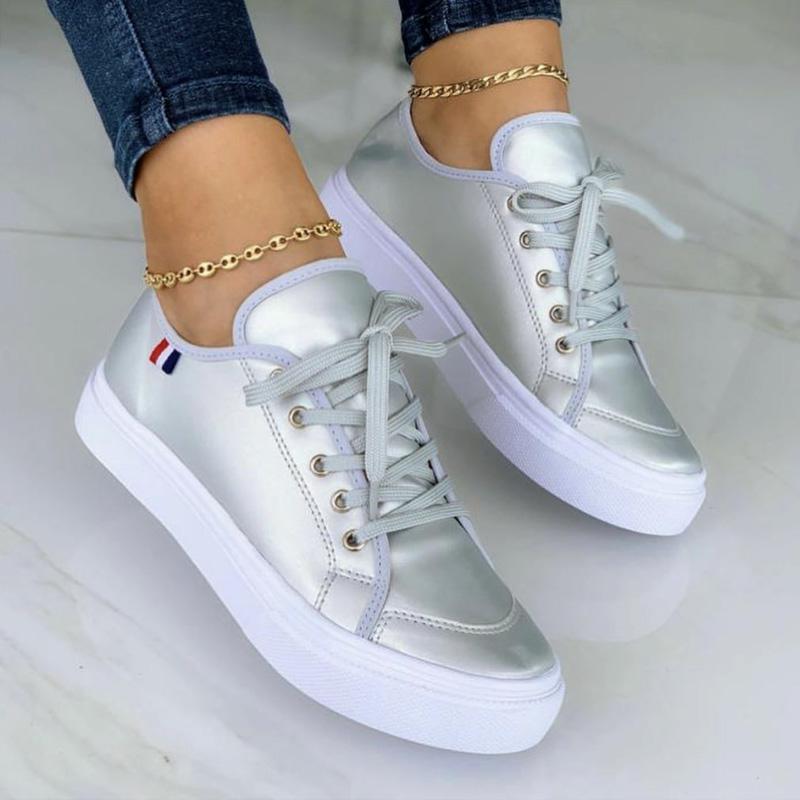 Fashion Women's Lace-Up Comfort Casual Breathable Vulcanized Sneakers