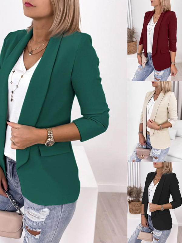 Casual Fashion Lapel Long Sleeve Elegant Temperament Office Blazer