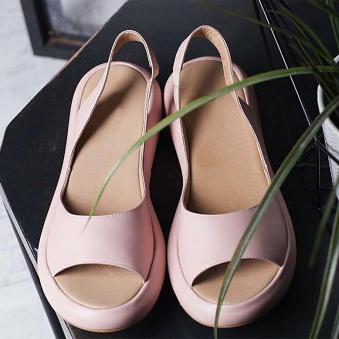 Flip Flops Fashion Roman Slip On Breathable Non-slip Solid Color Casual Sandals