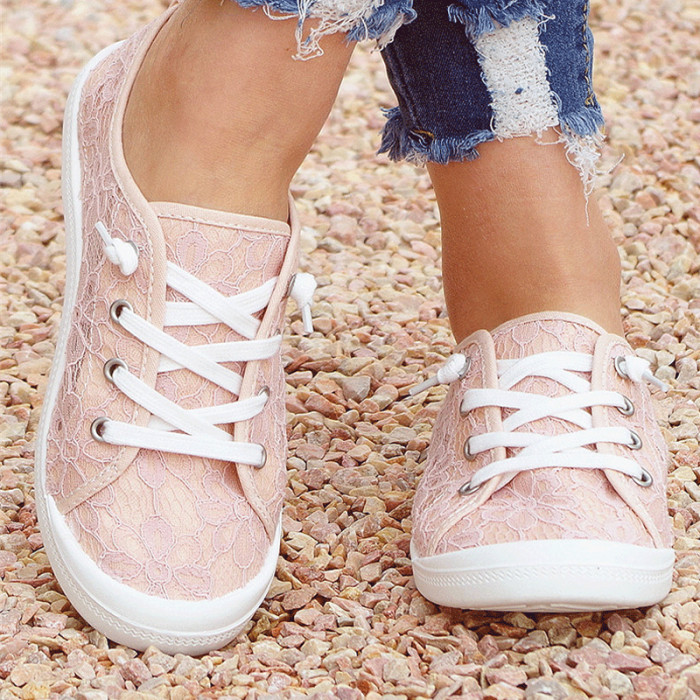 Lace Hollow Out Breathable Mesh Casual Flats