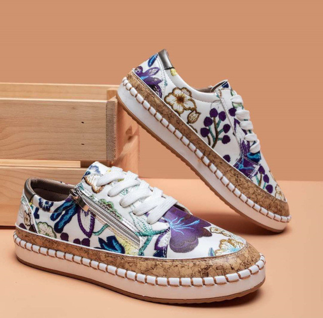 Fashion Elegant Floral Printed Round Casual Sneakers