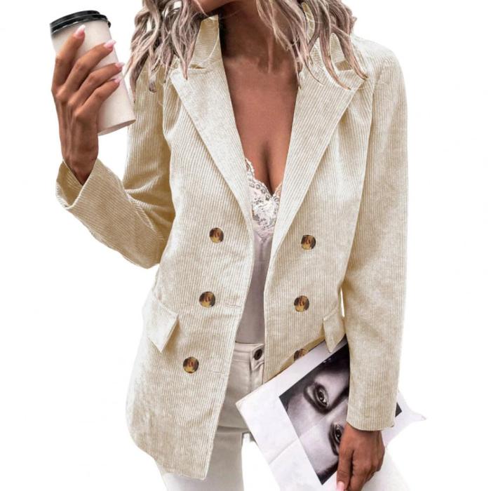 Chic Fashion Slim Warm Winter Solid Color Notch Collar Blazer