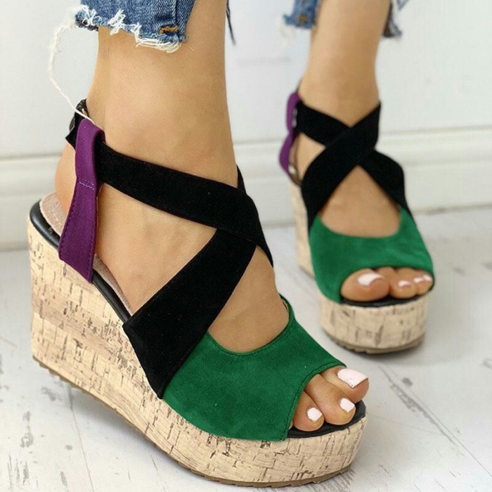 Casual Thick Bottom Wedge Sexy Elegant High Heel Open Toe Sandals