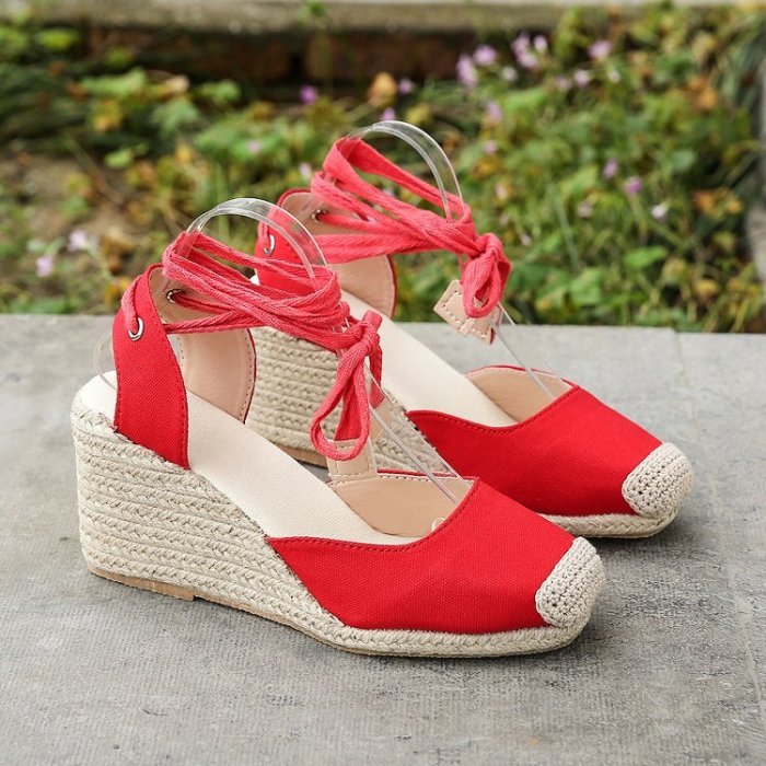 Women's Ankle Strap Comfortable Lace  Casual Heels Sandals