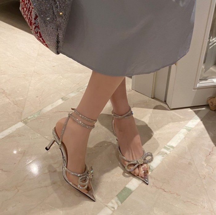 Fashion Pump Crystal Bowknot High Heel Sandals