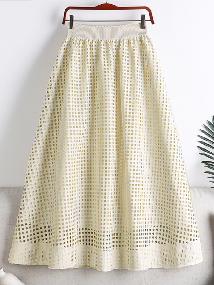 Fashion Hollow OutHigh Waist Skirt