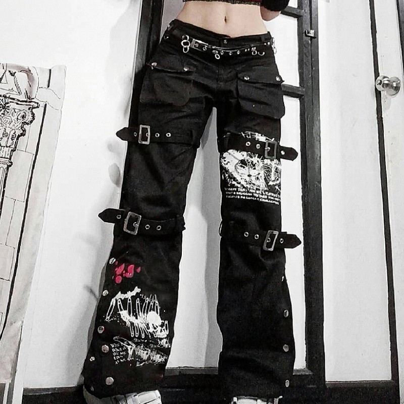 Gothic Women's Low Rise Retro Hip Hop Punk Harajuku  Pants