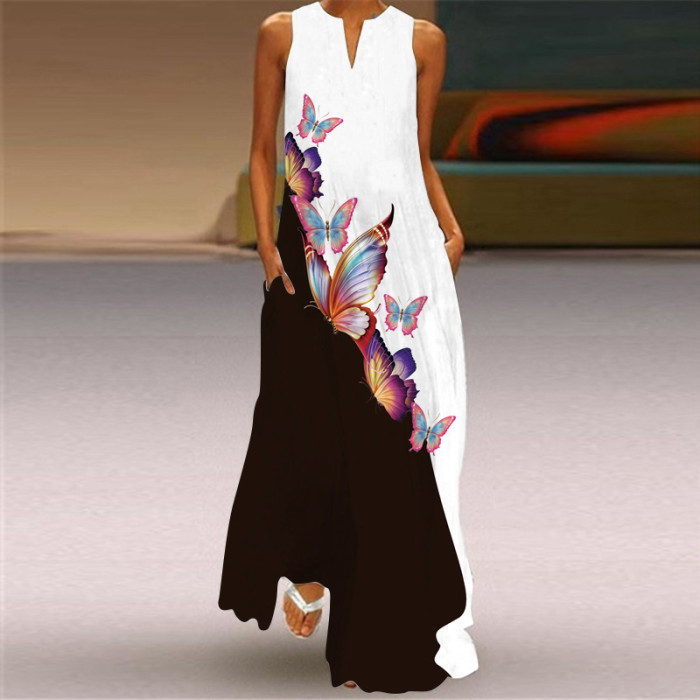 Elegant Casual Vintage Beach Sleeveless Long Dress
