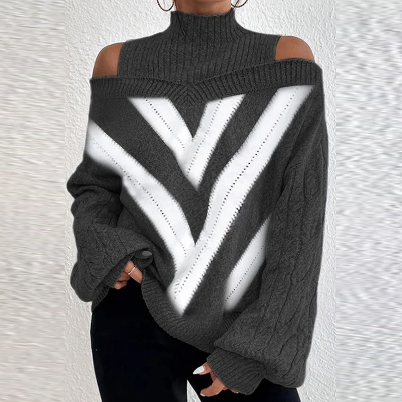 Threaded Pear Jocelyn Block Patchwork Sleeve Sweater