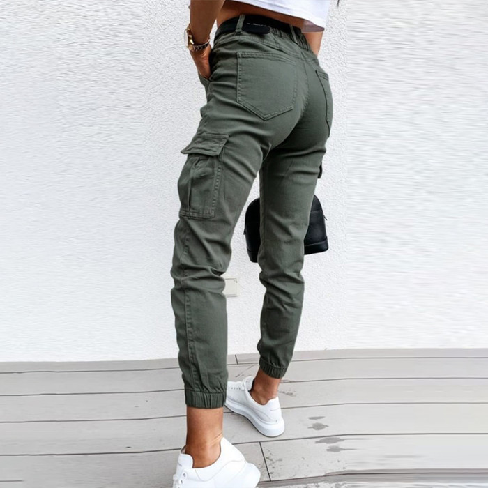 Women's Casual Slim Fashion Tight Cargo Pants