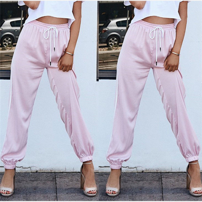 Fashion Casual Loose Side Striped Long Pants