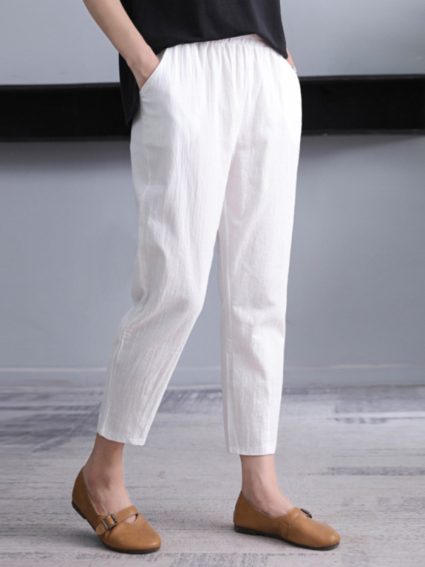 Women's Vintage Cotton Linen Casual Loose Pants