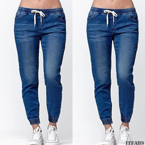 Casual Elastic Sexy Women's Denim Drawstring Jeans