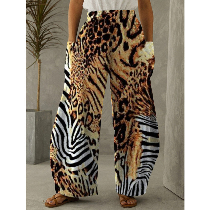 Leopard Print Loose Lantern Pants